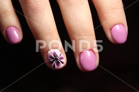 Elegant Manicure Design In Lilac Color