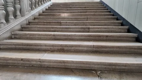 Elegant Marble Staircase Progression Stock Footage 293044608