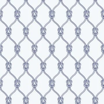 Elegant maritime pattern featuring interwoven sailor knots 库存插图