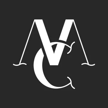 Elegant MC or CM monogram logo with overlapping letters M and C featuring s.. Stock Illustration