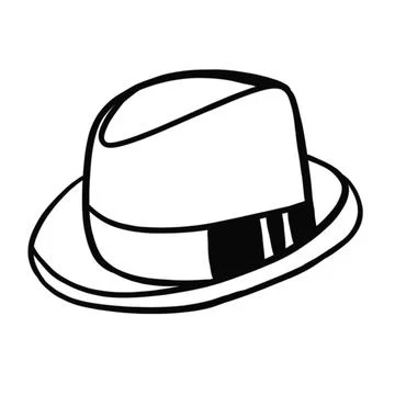 Elegant men's hat with black elements Stock Illustration