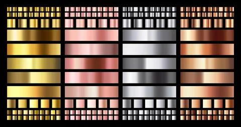 Elegant metallic gradient. Shiny rose gold, silver and bronze medals gradie.. Stock Illustration
