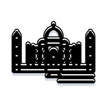 Elegant minimal iconic building vector illustration on white Ilustración de archivo