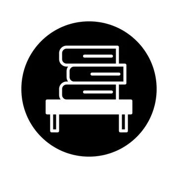 Elegant minimalist book stack on small table icon illustration suitable for.. イラスト素材