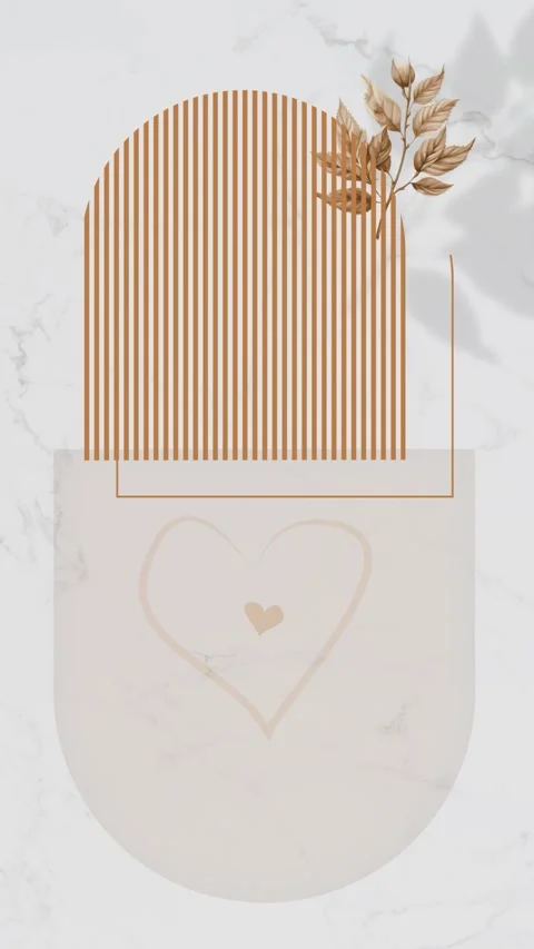 Elegant minimalist design with heart and floral accents. Stock Footage 320752953