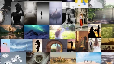 Elegant Minimalist Mosaic Slides Intro, Slideshow Stock After Effects
