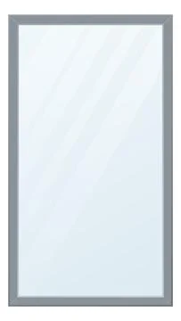 Elegant mirror frame with empty reflection. Rectangular glossy surface Stock Illustration