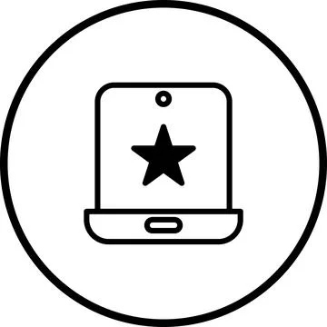 Elegant mobile application icon showcasing a star rating system interface d.. Stock Illustration