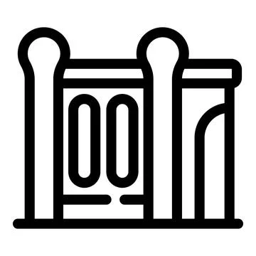Elegant modern gate enhancing security and style of residential property Stock Illustration