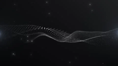 Elegant monochrome digital wave made of white glowing dots flowing smoothly.. Video stock 317024149