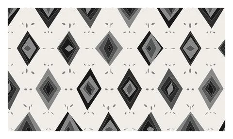 Elegant monochrome geometric pattern of diamond shapes on light gray backgr.. Stock Illustration