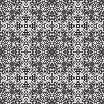 Elegant monochrome geometric textile pattern design Stock Illustration