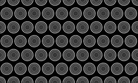 Elegant monochrome pattern featuring repeating circular motifs.  Perfect for  Illustrazione stock