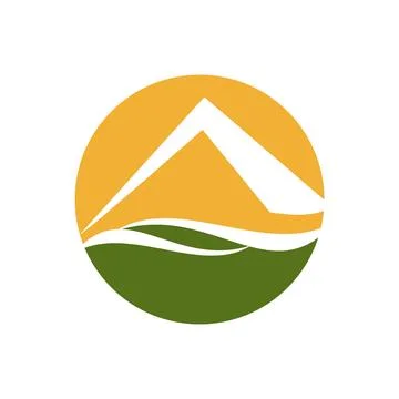 Elegant Mountain Symbol Minimal Vector Stock Illustration