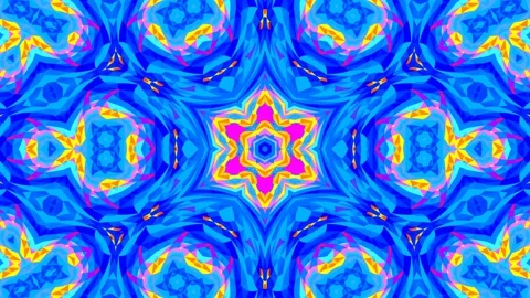 Elegant Multicolor Abstract Kaleidoscope Complex Pattern Loop Stock Footage 167345100