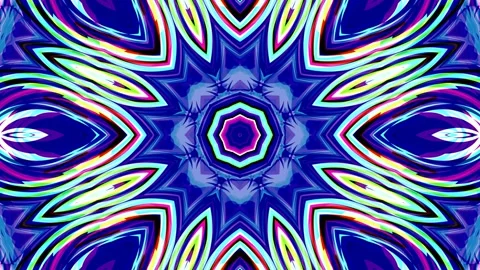 Elegant Multicolor Abstract Kaleidoscope Complex Pattern Loop Видео 167345242