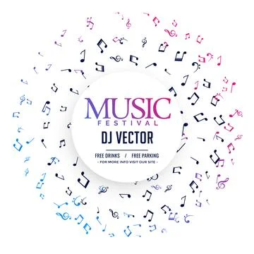 Elegant music poster background with notes Illustrazione stock