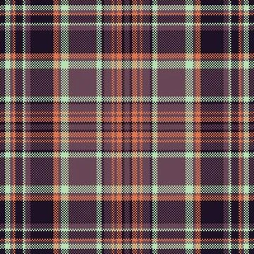 Elegant muted plaid pattern in shades of purple, orange, and mint green.  P.. Stock Illustration