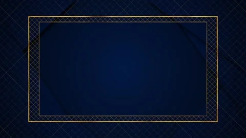 Elegant navy frame with thin gold borders, diamond lattice patterns Stock Footage 341017130