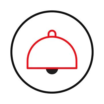 Elegant notification bell icon within circular frame signifying new announc.. Stock Illustration