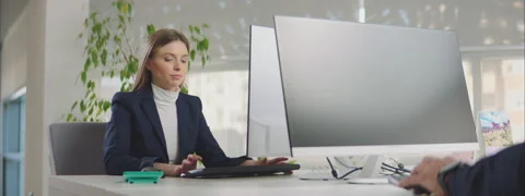 Elegant Office Worker Stock Footage 150565335