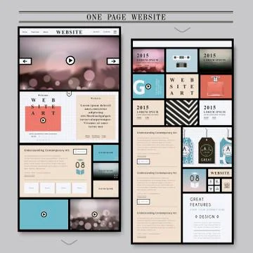 Elegant one page web design Stock Illustration