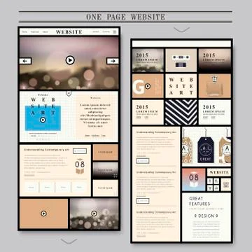 Elegant one page web design Stock Illustration