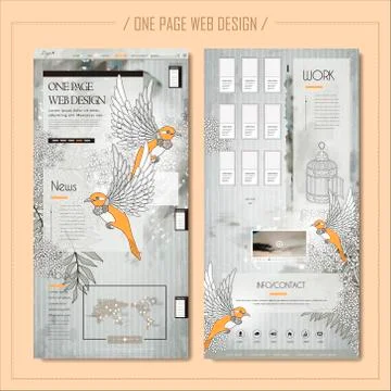Elegant one page web design Stock Illustration