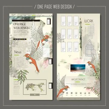 Elegant one page web design Stock Illustration