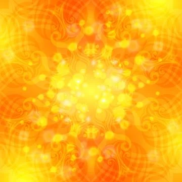 Elegant orange ornate background with lace ornament Stock Illustration
