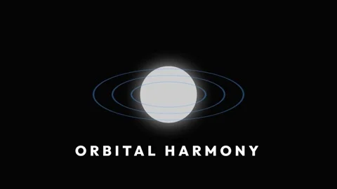 Elegant orbital harmony graphic: Glowing circle movement on black background Stock Footage 337656180