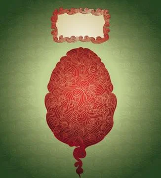 Elegant organic easter egg design with smoky, wavy, cloudy motives and text a Stock Illustration