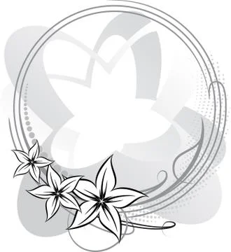 Elegant oval frame with flower. Vector 스톡 일러스트
