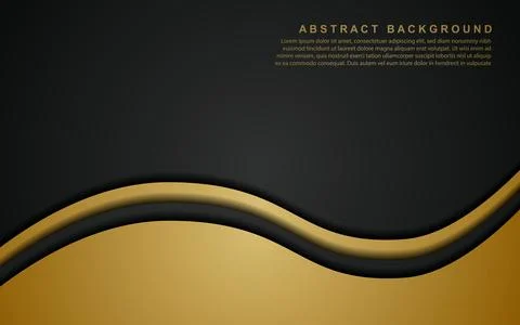 Elegant overlapping background with gold line elements. Realistic luxury pa.. Illustrazione stock
