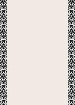 Elegant page border featuring a repeating pattern of black and white concen.. Stockillustratie