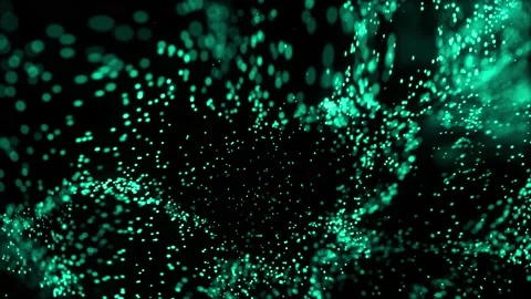 Elegant particle waves abstract background turquoise Stock Footage 201011783