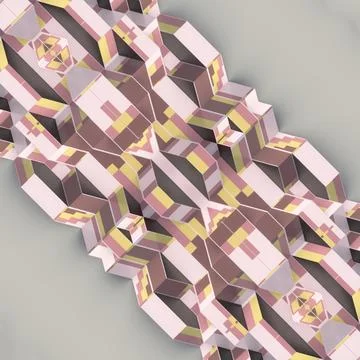 Elegant Pastel 3D Geometric Structure Abstract Diagonal Composition Illustrazione stock