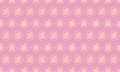 Elegant pastel pink seamless pattern featuring delicate, sunburstlike motifs. Stock Illustration