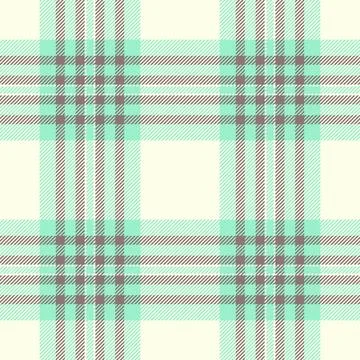 Elegant pastel plaid pattern in mint green and taupe on a cream background.   스톡 일러스트