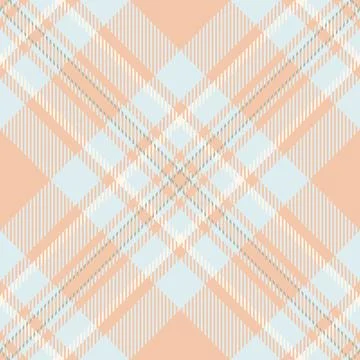 Elegant pastel plaid pattern. Soft peach and light blue hues create a calming Stock Illustration