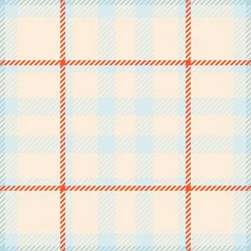 Elegant pastel plaid pattern in soft blue and cream with bold red accents. Id Stock Illustration