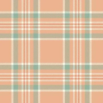 Elegant pastel plaid pattern.  Soft peach, mint green, and beige hues create  イラスト素材