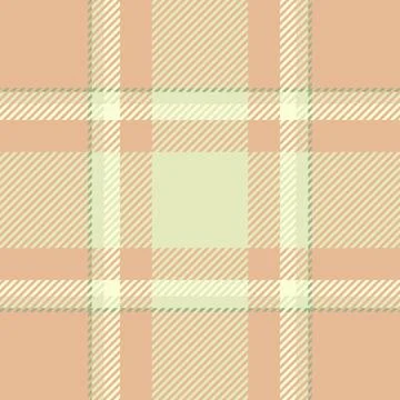 Elegant pastel plaid pattern.  Subtle diagonal stripes in soft peach, cream,  Stock Illustration