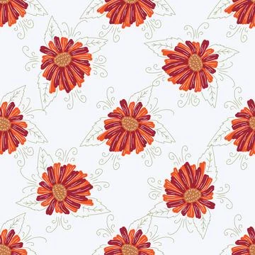 Elegant pattern with floral element. Herbal, botanical theme vector backgroun Stock Illustration