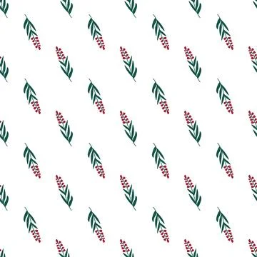 Elegant pattern with floral element. Herbal, botanical theme vector backgroun Stock Illustration
