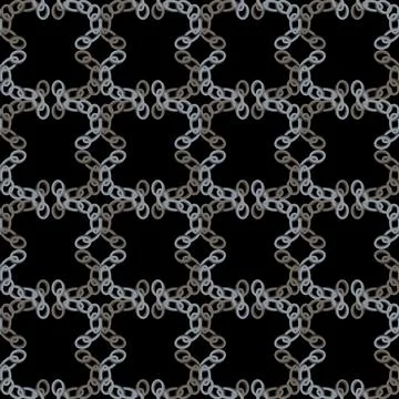 Elegant pattern of intricate loops on a dark background for textile design Stock Illustration