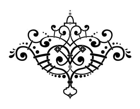 Elegant pattern in oriental style. Isolated in white background. Drawing for Stock Illustration