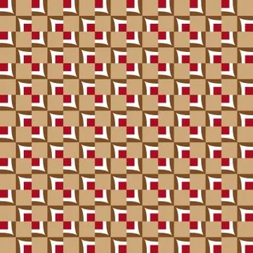 Elegant pattern with red white and brown decorations Stock Illustration