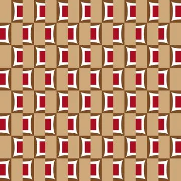 Elegant pattern with red white and brown geometric shapes Stock Illustration