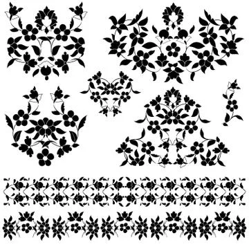 Elegant pattern version black and white Stock Illustration